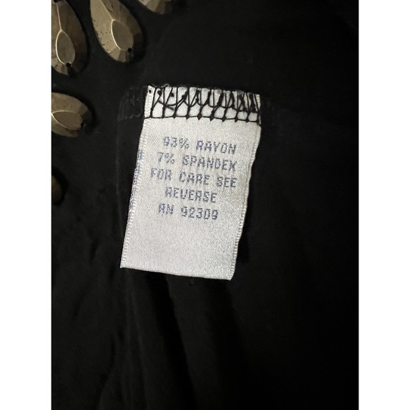 Diane Gilman DG2 HSN Beaded Black Rayon Tunic Multicolor Gemstones size Large - Picture 11 of 11